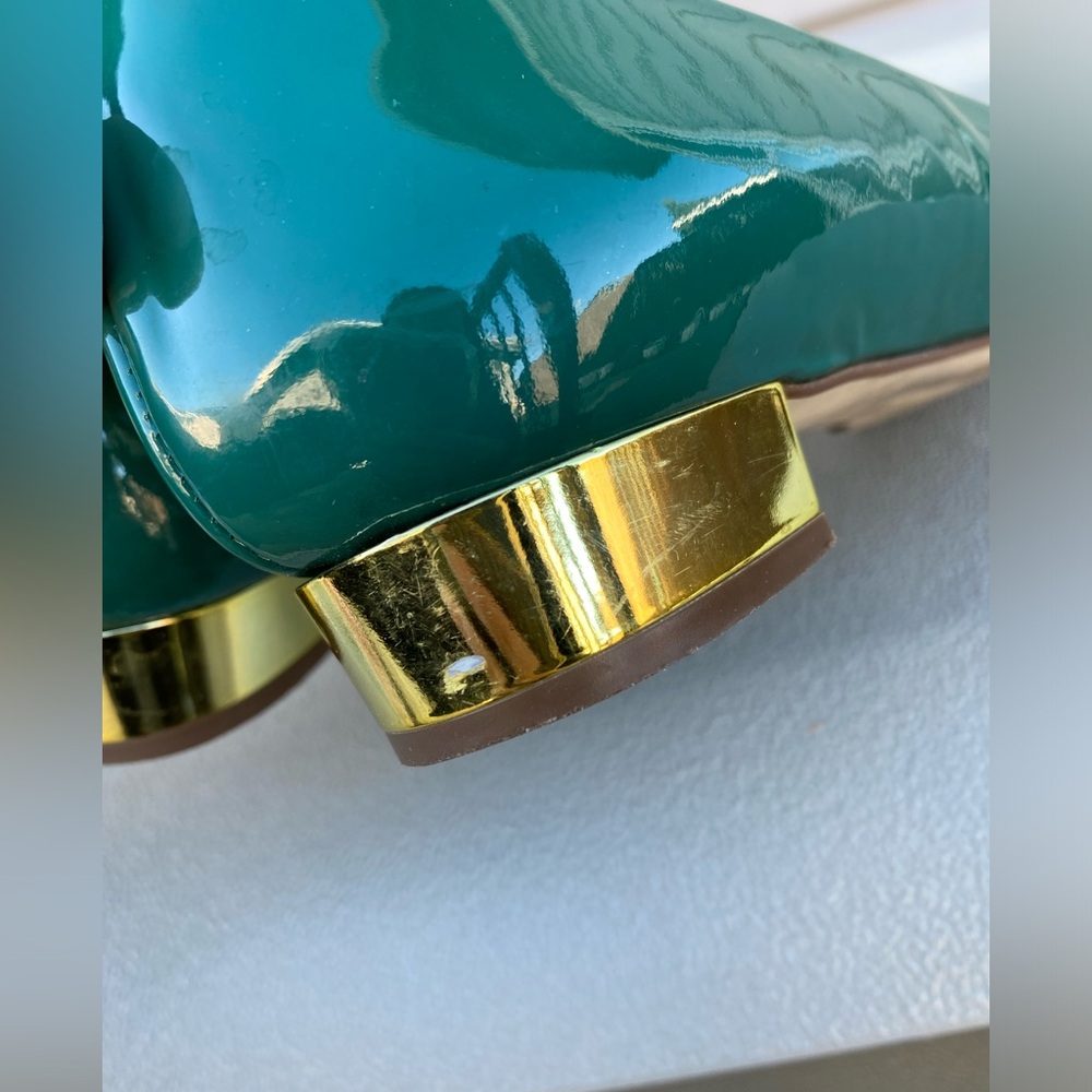 JCrew Green Flats with Gold Heel Women’s 7 - Picture 8 of 12